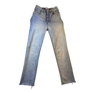 Re/Done Vintage Inspired High-Rise Button-Fly Light Wash Straight Jeans Size 24